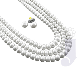 Send Three Line Button Pearl Set to Hyderabad
