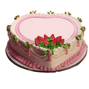 Heart Shaped Strawberry Cake - 1 Kg (Midnight)