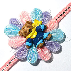 Send Floral Teddy Rakhi to India