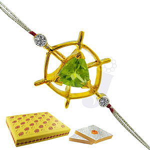 Send Twinkling Star Diamond Rakhi to India Send Twinkling Star Diamond Rakhi to India