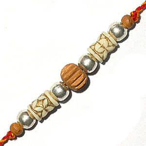 Send Sandalwood Silver Beads Rakhi to India Send Sandalwood Silver Beads Rakhi to India