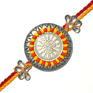 Send Silver Beads Rakhi to India Send Silver Beads Rakhi to India