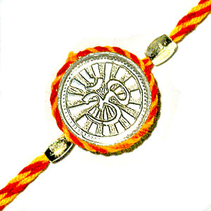 Send Om Silver Rakhi to India Send Om Silver Rakhi to India