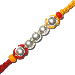 Send Silver Beads Rakhi to India Send Silver Beads Rakhi to India
