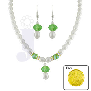  JAGDAMBA CRYSTAL PEARL SET -SJPRC-950 