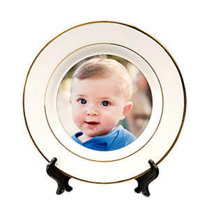 Gold Rim Ceramic Plate 