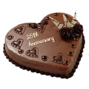 Send 25th Anniversary Heart Shaped Cake to India Gifts ...