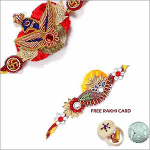  Zardosi Rakhi Pair  