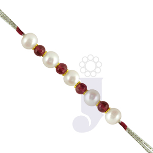 Send Pearl and Semi-Garnet Rakhi to India