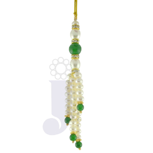 Send Green Jhumar Pearl Rakhi to India