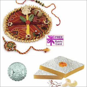  Rakhi Thali Katli Mega Hamper 
