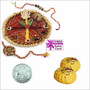  Rakhi Thali Kesar Peda Mega Hamper 