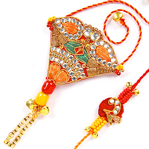 Send Zardosi Rakhi Haatphool Pair to India