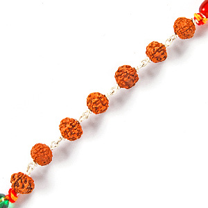 Send Silver Rudraksha Rakhi to India Send Silver Rudraksha Rakhi to India