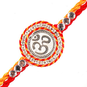 Send Silver Om Rakhi (SR1007) to India Send Silver Om Rakhi (SR1007) to India