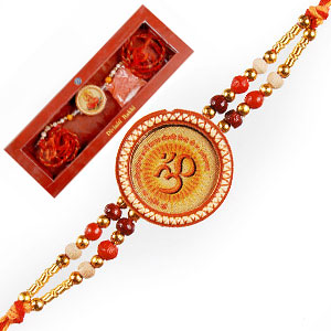 Send Golden Om Rakhi (GR1005) to India Send Golden Om Rakhi (GR1005) to India