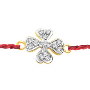 Send Floral Diamond Rakhi to India Send Floral Diamond Rakhi to India