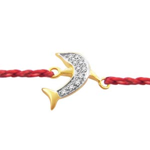 Send Dolphin Diamond Rakhi to India Send Dolphin Diamond Rakhi to India
