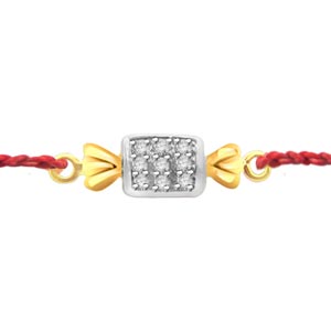 Send Square Diamond Rakhi to India Send Square Diamond Rakhi to India