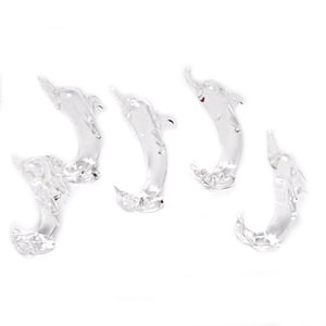  Send White Crystal Dolphin Set Mumbai 