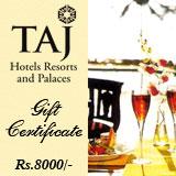 Send Taj Gift Voucher - Rs. 8,000/- to India