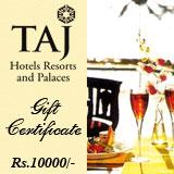 Send Taj Gift Voucher - Rs. 10,000/- to India