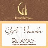 Gili Gift Vouchers Rs5000/- to India