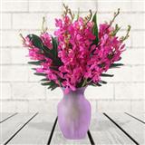12 Orchids in a Glass Vase