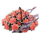 12 Carnations Basket with Rakhi