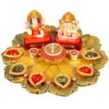 Send Terracota Thali with Diyas to all destinations in India