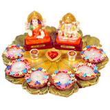 Send Round Candles on Terracota Thali to all destinations in India