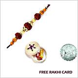 Send Rudraksh Rakhi with Free Silver Coin to Usa