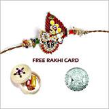 Send Jewelled Lord Krishna Rakhi with Free Silver Coin  to Usa