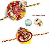Send Beautiful Rakhi Pair - Set of 2 with Free Silver Coin to Usa