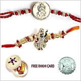 Send Jewel Rakhi Pair - Set of 2 with Free Silver Coin  to Usa