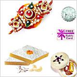 225 Grams Kaju Katli with Free Rakhi and Silver Coin 