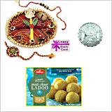 Haldiram Motichoor Laddo, Rakhi Thali, Silver Coin