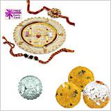 Rakhi Thali with 225 grams Boondi Ladoo and Free Silver Coin