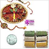 Send Rakhi Thali with 450 grams Kaju Roll and Free Silver Coin to Usa