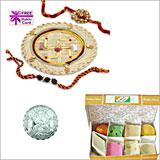 Send Rakhi Thali with 450 grams Assorted Sweets and Free Silver Coin to Usa