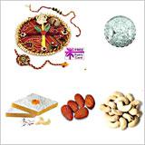 Send Rakhi Thali with 1 LB Kaju Katli and 1 LB Assorted Dryfruits to Usa