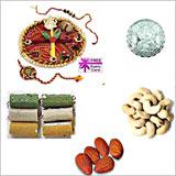 Send Rakhi Thali with 1 LB Assorted Rolls and 1 LB  Assorted Dryfruits to Usa
