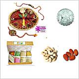 Send Rakhi Thali with 1 LB Assorted Sweets and 1 LB Assorted Dryfruits to Usa