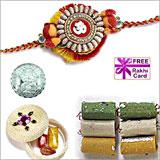 450 Grams Assorted Rolls with Free Rakhi and Silver Coin
