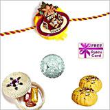 450 Grams Kesar Peda with Free Rakhi and Silver Coin