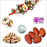 Rakhi with 225 Grams Mixed Dryfruits and Free Silver Coin