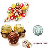 Ethnic Rakhi with 3 Piece Ferrero Rocher