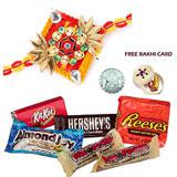 Send Ethnic Raki with Assorted Chocolates - Big to Usa