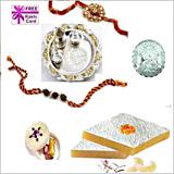 Silver Thali with 225 grams Kaju Katli