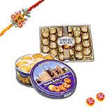 Send Mouth-watering Hamper with Rakhi to India